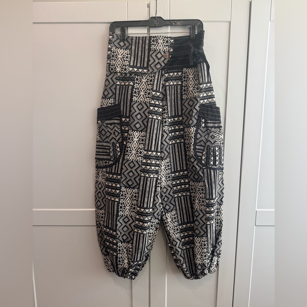 Geometric Black and White Joggers
